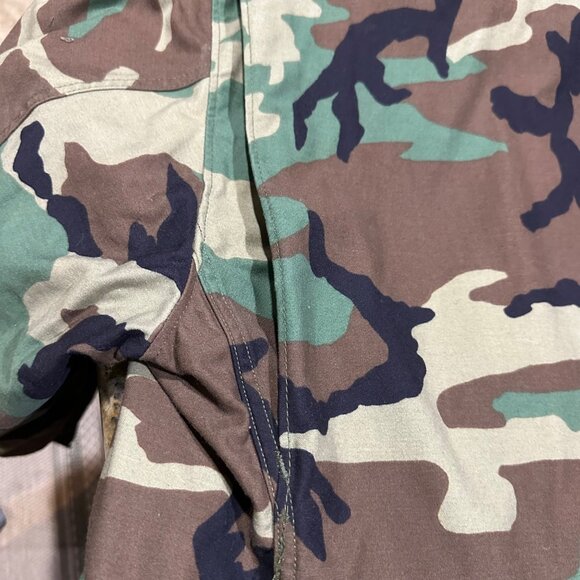 Vintage Military Coat, Cold Weather, Field Woodland Camouflage Pattern Sz L Reg - Picture 15 of 16